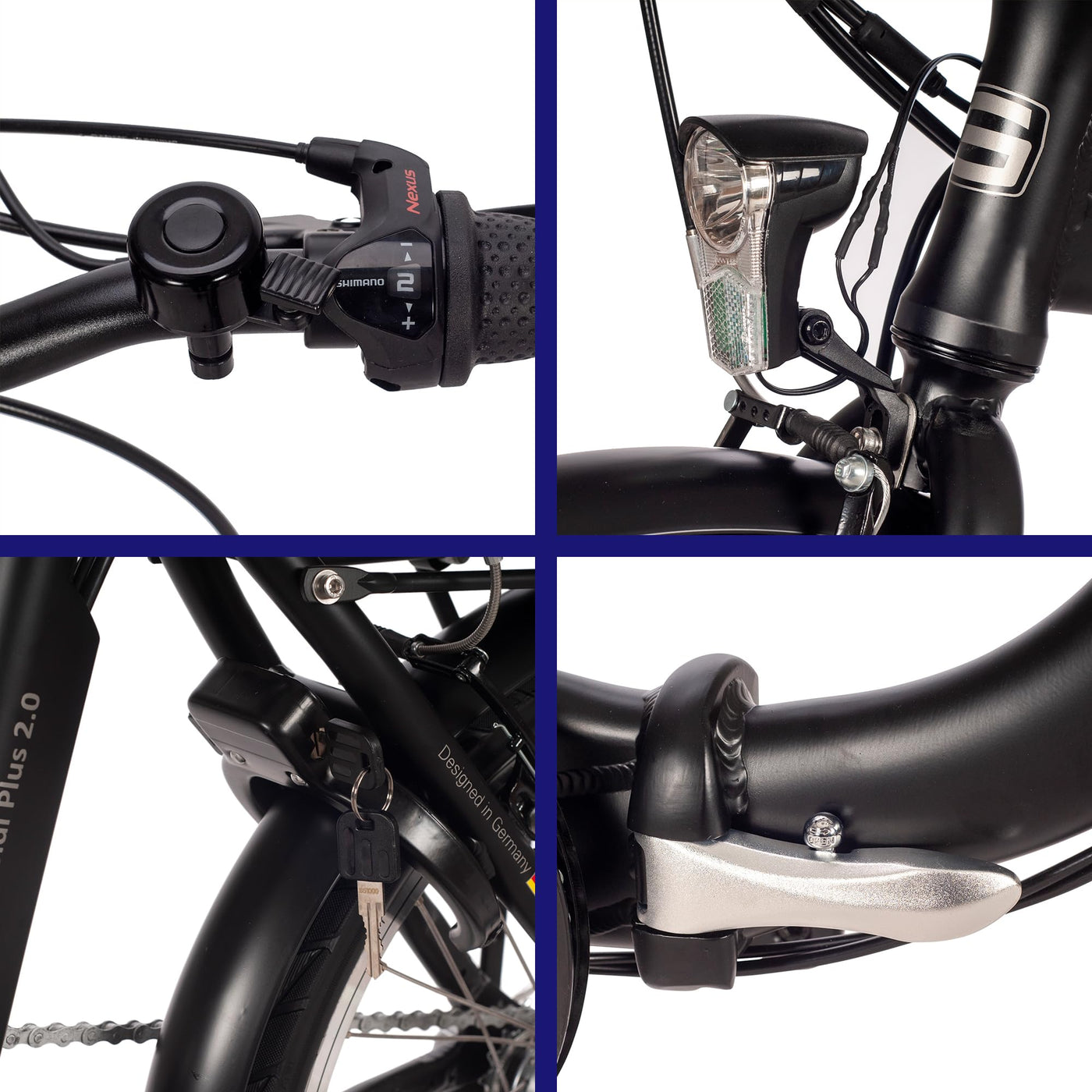 SAXONETTE E Bike Klapprad 20 Zoll mit Nabenmotor Rücktrittbremse und Nabenschaltung, E Fahrrad Herren mit 36V 10.4Ah 374Wh Akku, 80KM Lange Range, Elektrofahrrad Pedelec 25 km/h für Herren Damen