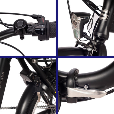 SAXONETTE E Bike Klapprad 20 Zoll mit Rücktrittbremse und nabenschaltung, E Fahrrad Herren mit Nabenmotor 36V 7.8Ah Akku, 80KM Lange Range, Elektrofahrrad Pedelec 25 km/h für Herren Damen