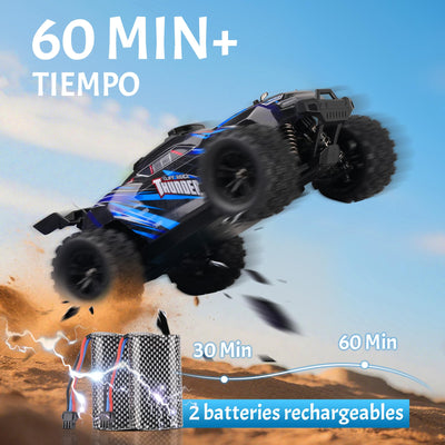 JOYTREKY Ferngesteuertes Auto – 1:18 High-Speed 40 Km/H Rc Auto 2,4 Ghz 4wd All Terrains Offroad Drift Truck Mit Zwei Wiederaufladbaren Batterien FüR LäNgeres Spielen FüR Kinder Und Erwachsene – Blau