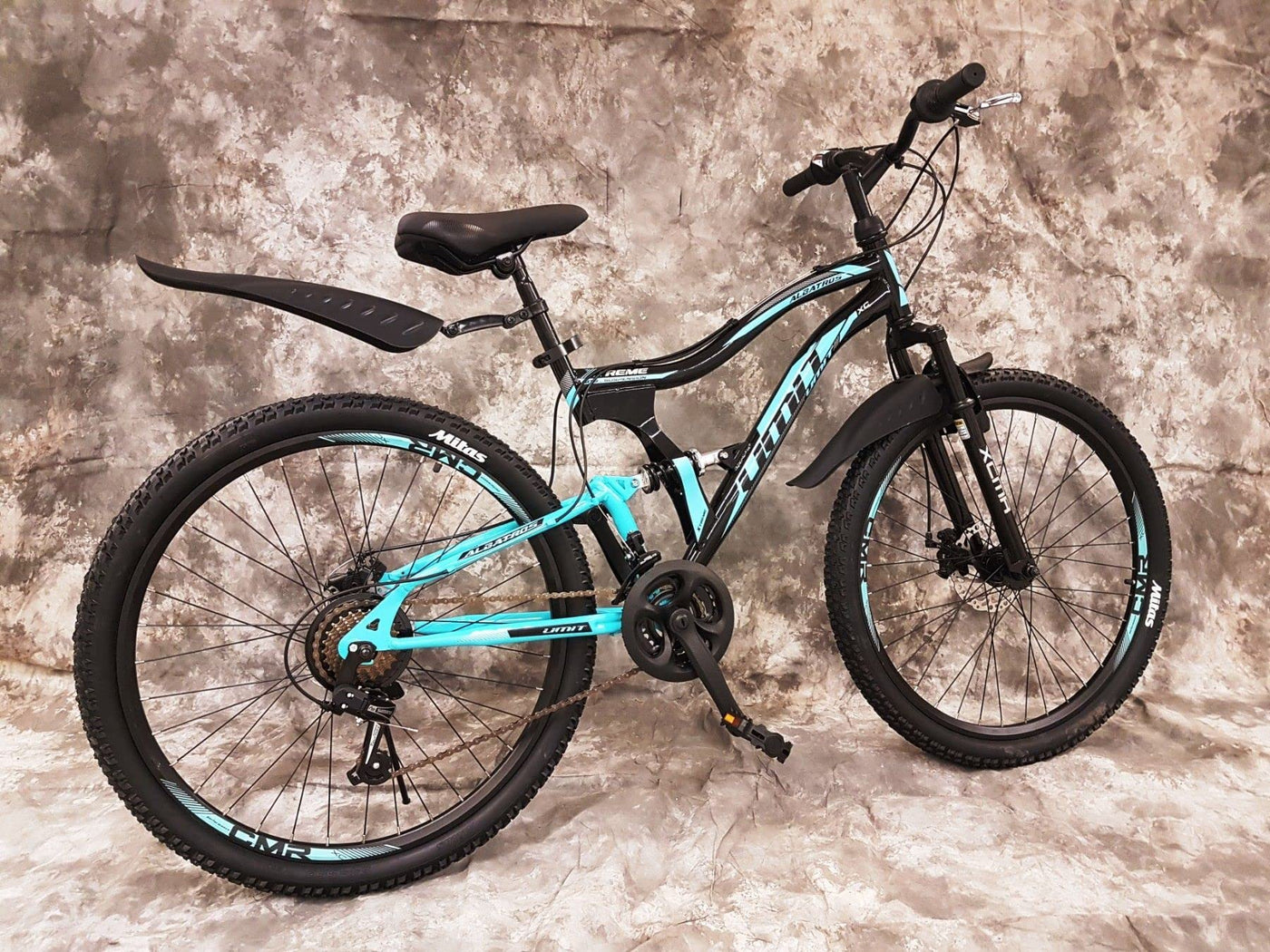 Generisch 26 Zoll MTB Albatros Vollgefedert, 21-Gang Kettenschaltung, Scheibenbremsen NEU 2659-SCHWARZ-TÜRKIS Bitte BEACHTEN AB 155 cm KÖPERGRÖSSE GEEIGNET !!!!!!!