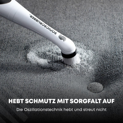 SonicScrubber - Elektrische Reinigungsbürste - Inklusive 4 Bürstenköpfe - Ideal für alle Räume und Oberflächen - AA-Batterien im Lieferumfang enthalten (Haushalt für Küche und Bad)