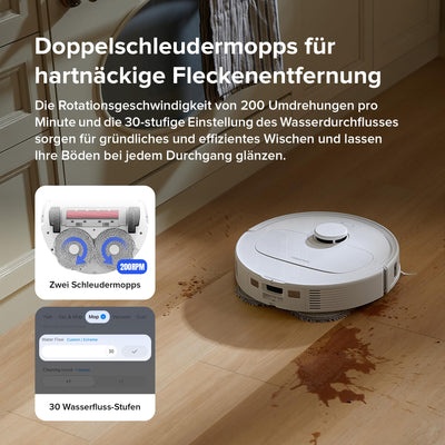 roborock QrevoS Saugroboter mit Saugleistung von 7000Pa, PreciSense® LiDAR Navigation, 45 dB(A) leises Trocknen (Weiß)