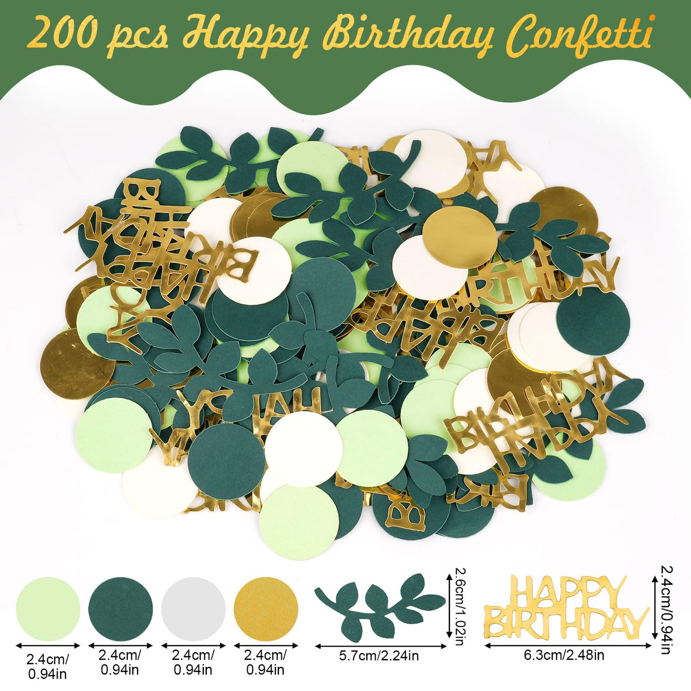 Moosono 200 Stück Konfetti Geburtstag Grün, Streudeko für Party