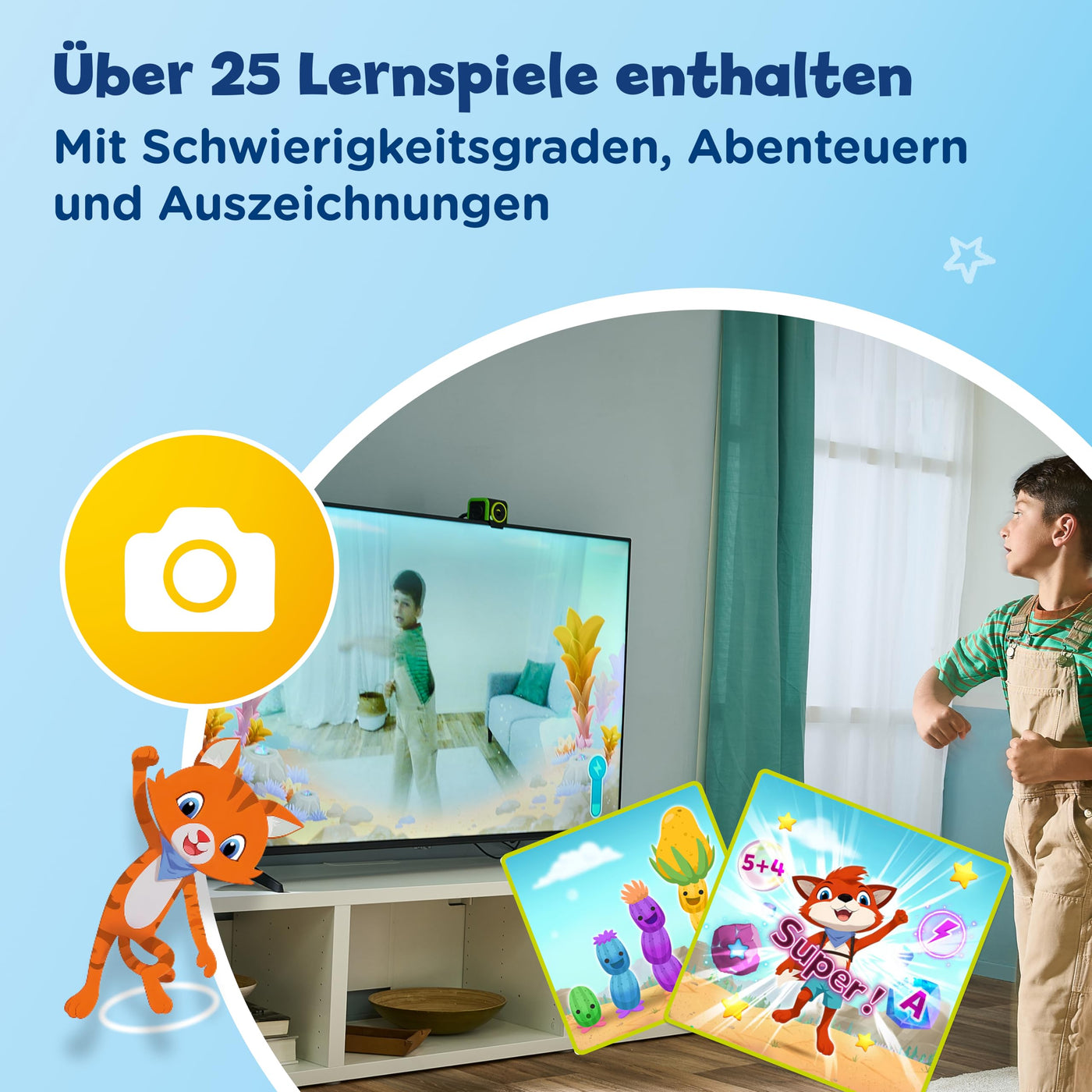 VTech LeapMOVE Lernkonsole Kinder I Interaktive Spielkonsole für Fernseher I Lernspiele ab 4 Jahre I Bewegungsspiele Tanzen & Fitness I ABC Lernen I Buchstaben SpieIe I Vorschule, Einschulung Geschenk