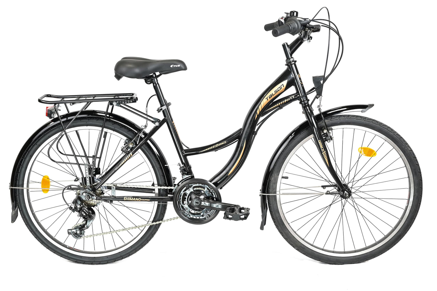 24 Zoll Grace Kinderfahrrad Shimano 21-Gang mit Beleuchtung Schwarz