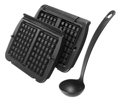 Tefal OptiGrill Waffelplatten, passend für OptiGrill+ und Elite Modell, inklusive Schöpfkelle, schwarz, XA7248