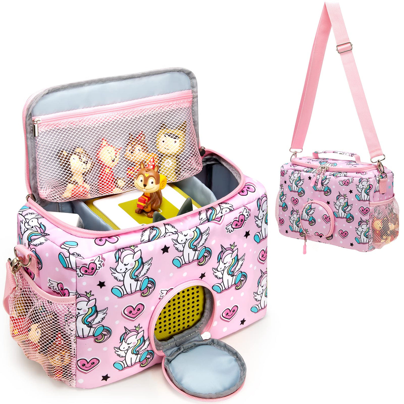 MaidMAX Toniebox Tasche Transporttasche für Toniebox Starter Set und Tonies Figuren, Kopfhörer, Ladestation und Zubehör mit Reißverschluss und Verstellbarer Riemen - Nur Tasche