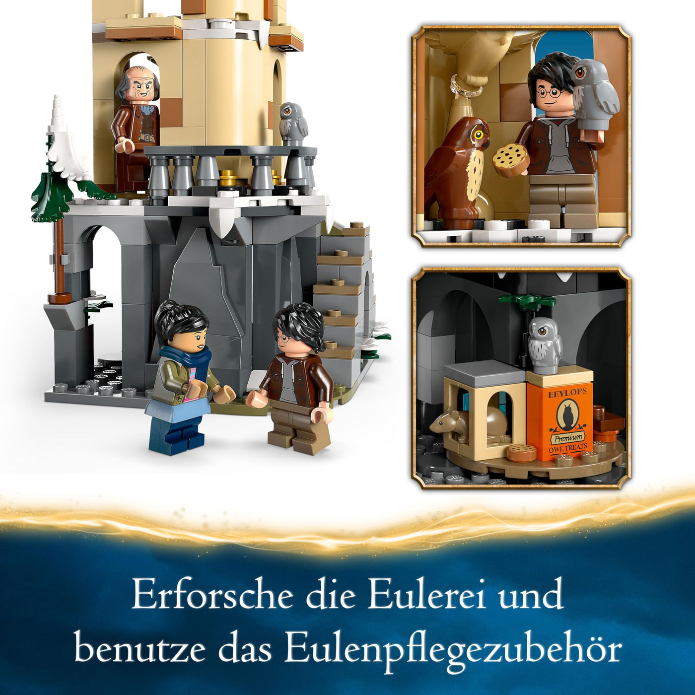 LEGO Harry Potter Eulerei auf Schloss Hogwarts, Abenteuer-Set mit Spielzeug-Tieren und 3 Mini-Figuren, Spielzeug zum Film für Kinder, Geschenk für Mädchen, Jungen und alle Fans ab 8 Jahren 76430