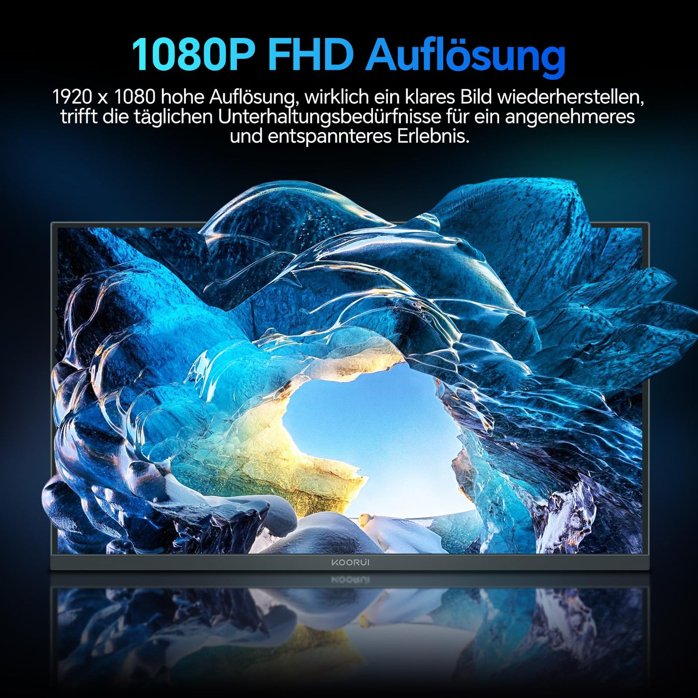 KOORUI E2412F 24 Zoll Monitor, FHD 1920 x 1080 100Hz PC Monitor, HDMI 1.4, Eye Care Bildschirm, 5ms GtG 5° bis 15° neigbar, VESA 100 x 100mm