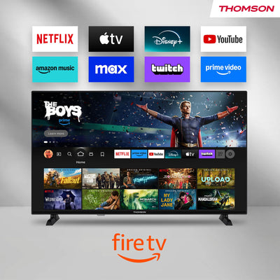 Thomson 43 Zoll (109 cm) UHD LED Smart TV mit Fire TV, Alexa Sprachsteuerung, AirPlay, Wi-Fi, Triple Tuner (Kabel/Satellit/Antenne), Bluetooth 5.0, HDMI, USB, AV IN, CI+, 43UF4S35