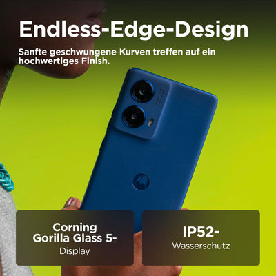 Motorola Moto g85 5G Smartphone (6,67"-FHD+-Display, 50-MP-Kamera, 8/256 GB, 5000 mAh, Android 14) Cobalt Blue, inkl. Schutzcover [Exklusiv bei Amazon]