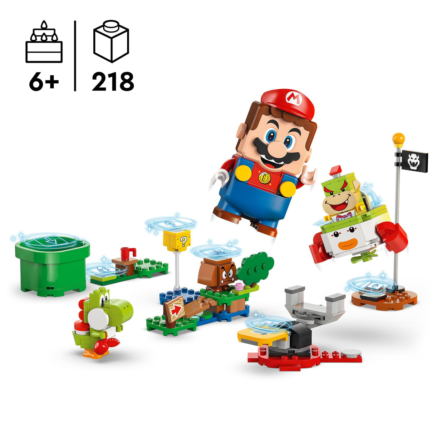 LEGO Super Mario Abenteuer mit dem interaktiven Mario, Set mit Junior-Clown-Kutsche, Spielzeug-Yoshi, Nintendo Geschenk für Jungen, Mädchen und Gamer ab 6 Jahren 71439