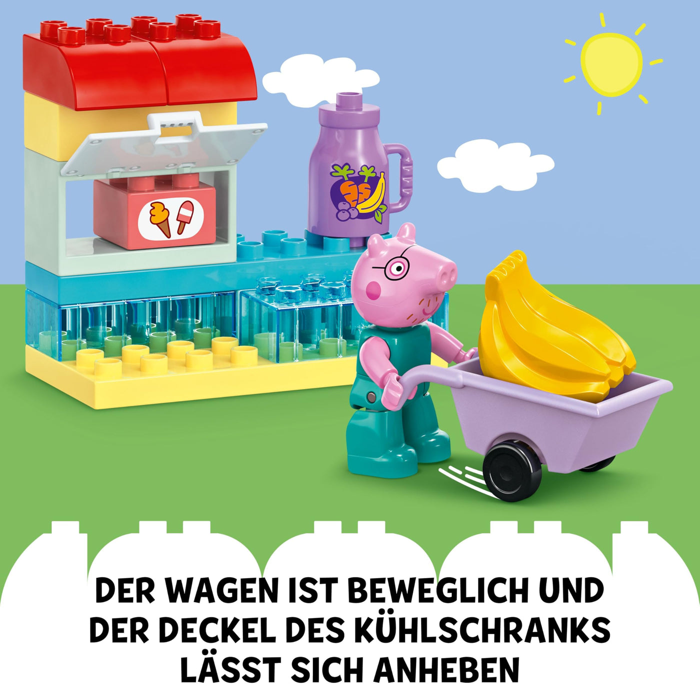 LEGO DUPLO Peppa Pig Supermarkt – Lernspielzeug zur Förderung der Feinmotorik für Mädchen & Jungen ab 2 Jahren – inkl. Geschäft mit Auto und 4 Figuren – Geschenkidee für Kleinkinder – 10434