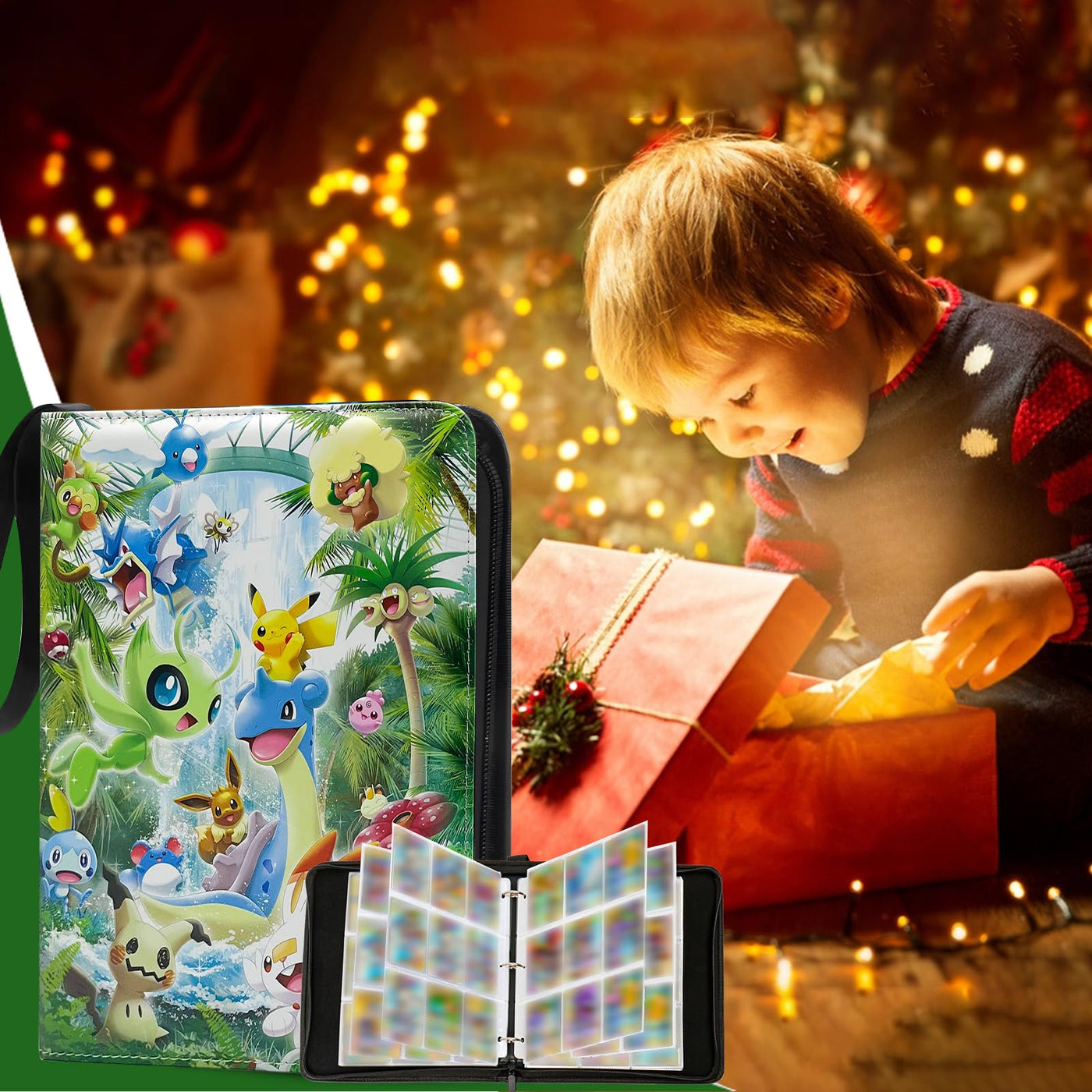 Sammelalbum für Karten, 50 Seiten 900 Karten Kapazität, Sammelkarten Album, Sammelmappe Karten Ordner Heft, Tragbar Reißverschlüsse Karten Halter, Geschenke für Sammler und Kinder