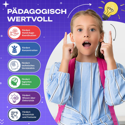 noDNA Elektronik Baukasten Kinder - 300 spannende Experimente für Kinder ab 8 Jahren, Elektro Experimentierkasten ab 8 Jahre inkl. Lernquiz & bebildeter Anleitung – Elektrobaukasten