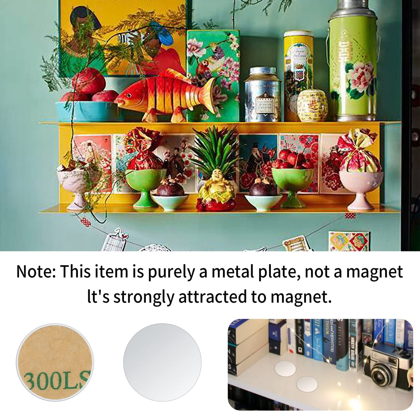 100 STK Metallplättchen für Tonies Figuren, Metallplatte Selbstklebend, Metallplättchen aus magnetischem Edelstahl mit Klebesockel Dekoriere das Kinderzimmer mit Tonie-Figuren