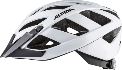 ALPINA PANOMA CLASSIC - Leichter, Optimal Belüfteter Touren Fahrradhelm Mit Optionalen LED-Licht Für Erwachsene, white gloss, 52-57 cm