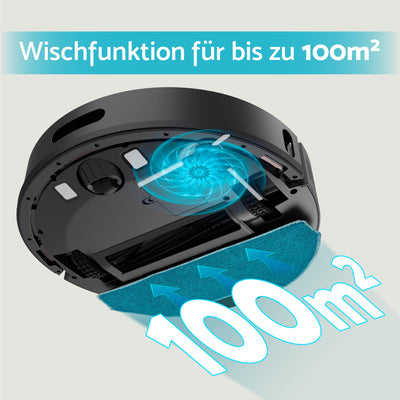 aeco VacuBot X5 PLUS Saug/Wischroboter & Absaugstation 5000Pa Saugkraft/LDS Navigation/120m²Saug- & 100m²Wischbereich/160min Akkulaufzeit/18mm Hindernisüberwindung/Infrarot Fernbedienung/App-Steuerung