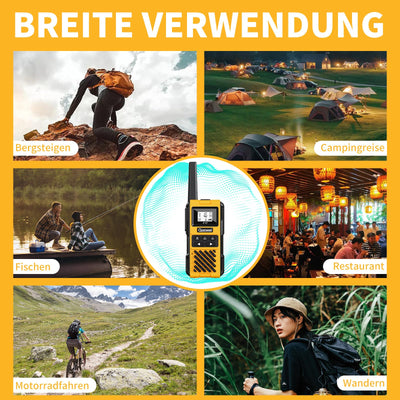 Gaswei G1pro Hochleistungs- Walkie Talkies mit großer Reichweite für Erwachsene, wiederaufladbare Notfallfunkgeräte, 16-Kanal-Walkie-Talkie mit Lithium-Ionen-Akku, IP67 wasserdicht (2 Stück)