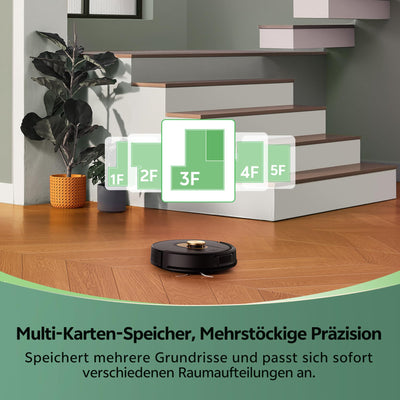 Vexilar W9 Staubsauger Roboter mit Wischfunktion, 5000Pa Saugroboter mit LiDAR Navigation, 3-in-1 Saug und Wischroboter, 150 Min Max, 15 No-Go Zonen, APP Steuerung, Ideal für Tierhaare und Teppich