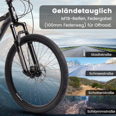 CARPAT SPORT 26 29 Zoll Mountainbike für Jungen, Mädchen, Damen und Herren, Scheibenbremse, 21 Gang-Schaltung, Aluminium Rahmen, Hardtail Fahrrad Jugendfahrrad MTB