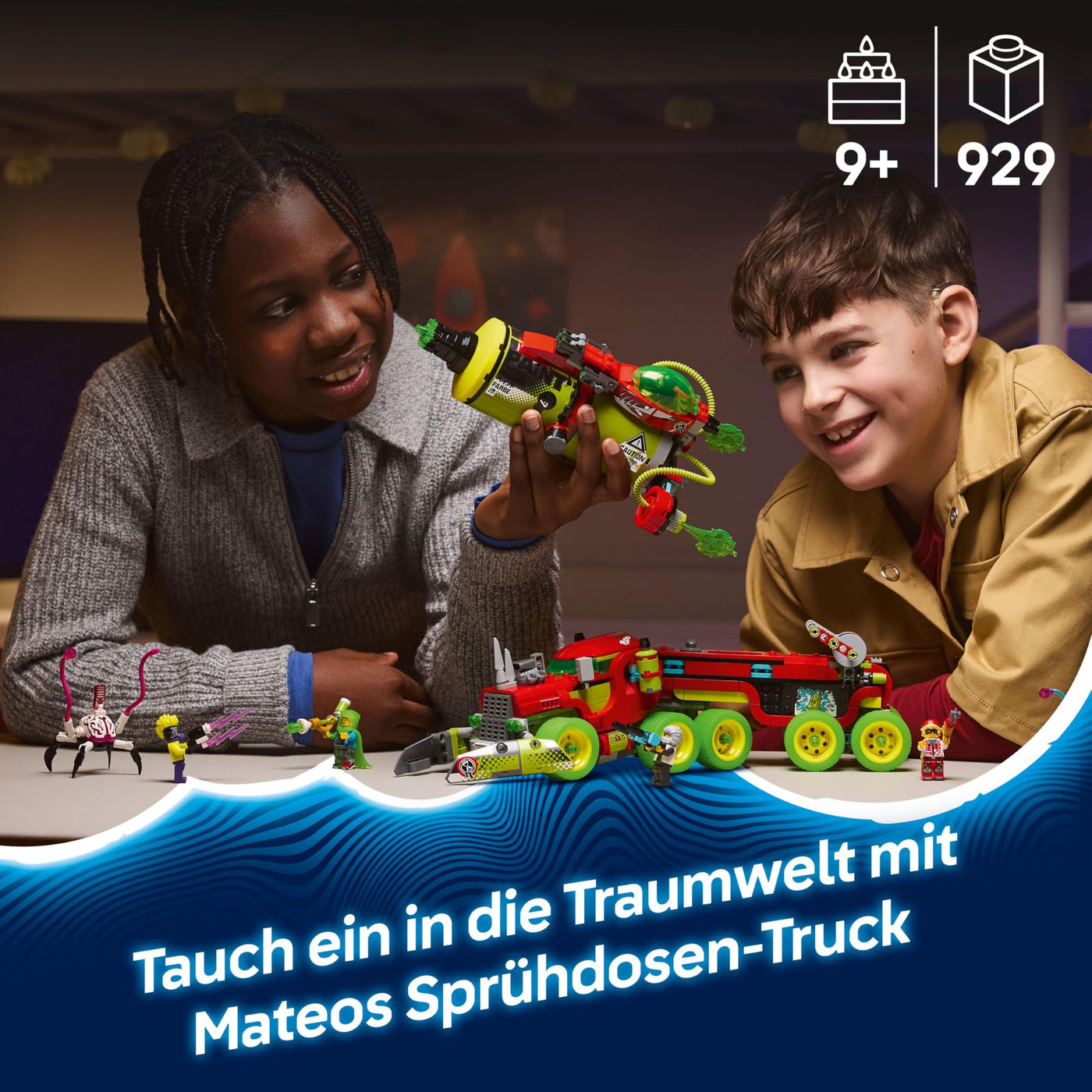 LEGO DREAMZzz 2-in-1 Mateos Sprühdosen-Truck - Spielzeug mit 2 Bauvarianten, mit 5 Minifiguren inkl. Copper und Mr. Oz - Kreatives Geschenk zum Geburtstag für Jungen & Mädchen ab 9 Jahren - 71499