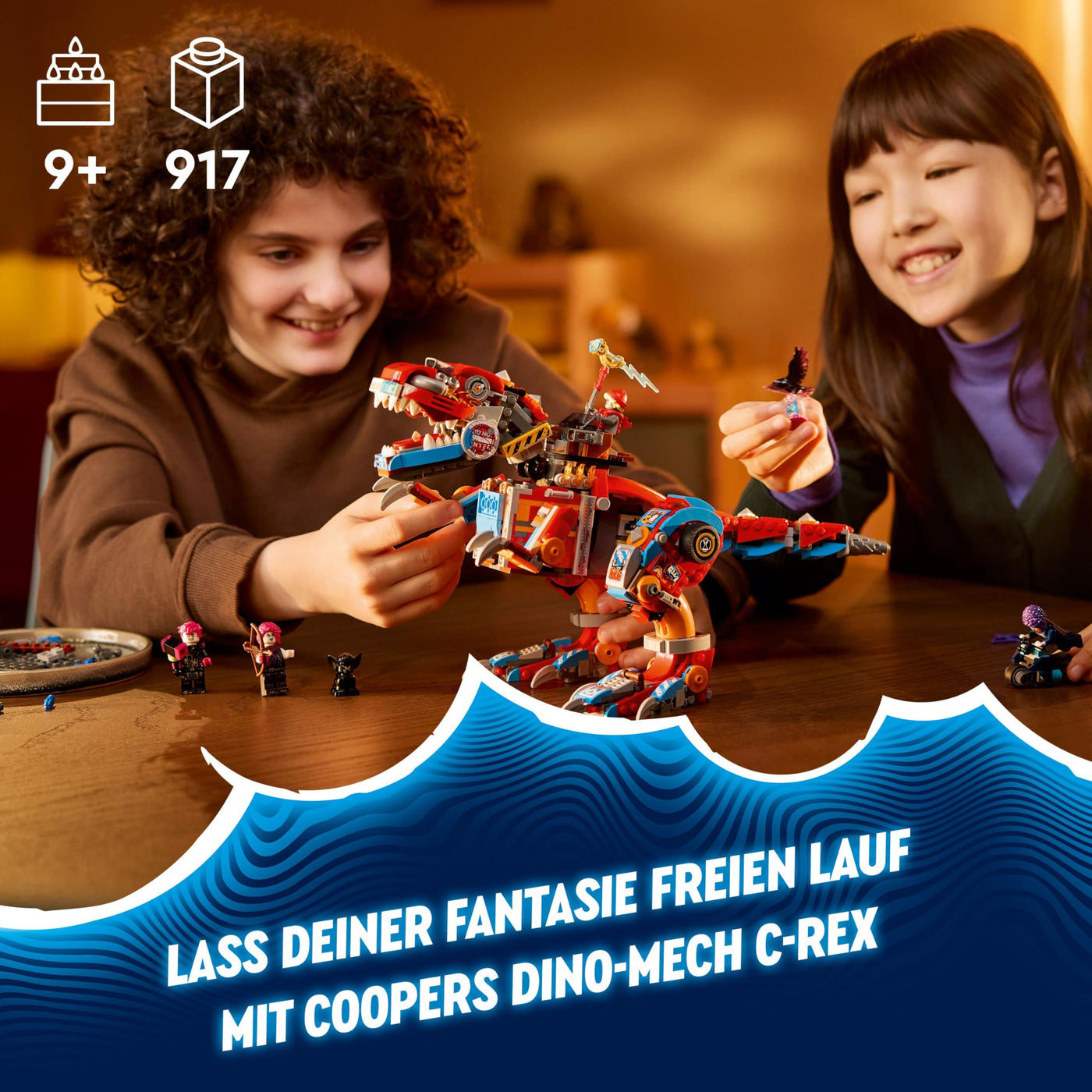 LEGO DREAMZzz 2-in-1 Coopers Dino-Mech C-Rex, Spielzeug-Pterodaktylus, T.Rex-Actionfigur für Jungen und Mädchen, kreatives Spielzeug, Abenteuer-Set, Geschenk für Kinder ab 9 Jahren 71484