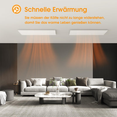 byecold Infrarotheizung Deckenmontage mit Thermostat Fernbedienung 860 Watt, Deckenheizung Infrarot, Elektroheizung Heizplatte Heizkörper Heizpaneel, Überhitzungsschutz Energiesparend, Strahlend