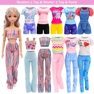 Miunana 110+ Kleidung für Puppen Puppenkleidung Fashion Kleider Tops Bluse Hosen Abendkleider Badenanzüge Minikleider Schuhe Kleiderbügel Handtasche Flügel Zubehör für 11,5 Zoll Mädchen Puppen