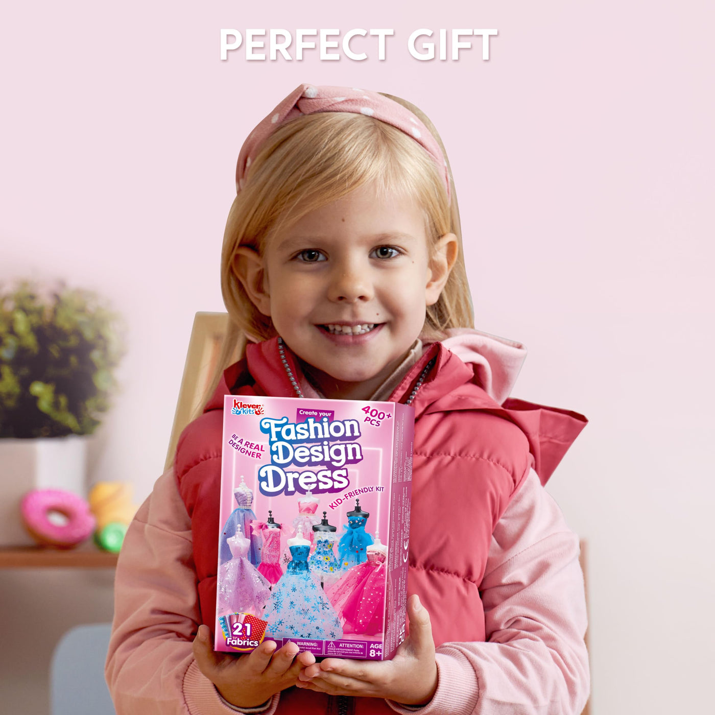 Klever Kits 400+ Stücke Modedesign Mädchen,Fashion Design Basteln Mädchen Nähset Set mit 3 Mannequins,Geschenke Mädchen 8 9 10 11 12+Jahre,Kreativ Set Bastelset für Kinder ab 8+ Jahre