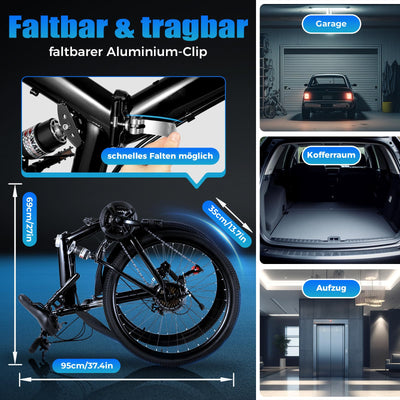 Charocean Mountainbike 26 Zoll Fahrrad Herren Fahrräder 21 Gang-Schaltung Mountain Bike Vollfederung Klapprad mit Scheibenbremse, Fahrrad für Jungen Herren und Damen