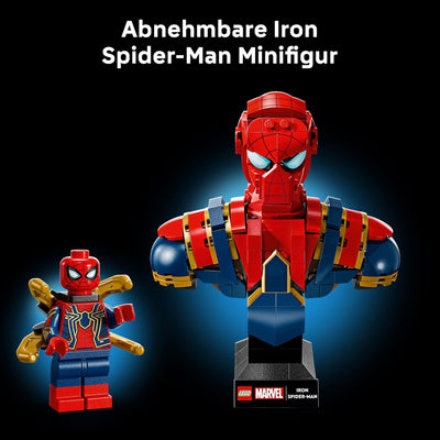 LEGO ǀ Marvel Iron Spider-Man Büste, Superhelden-Bauset zum Sammeln und Verschenken für Erwachsene, baubare Superheldenfigur, anspruchsvolles Bauprojekt für Baumeister 76326