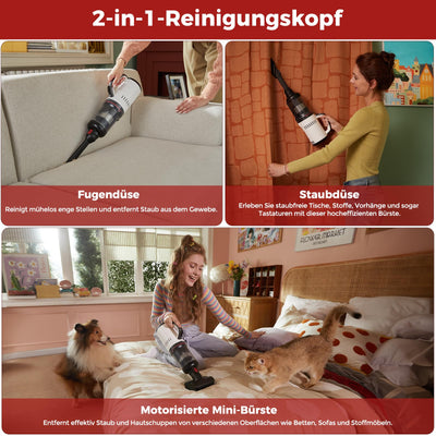 roborock Dyad Pro Combo 5-in-1 Nass Trockensauger Kabelloser 17000Pa Wischsauger mit Akku Staubsauger für Teppichreinigung, elektrische Minibürste und 2 Reinigungsköpfe, APP, Sprachsteuerung