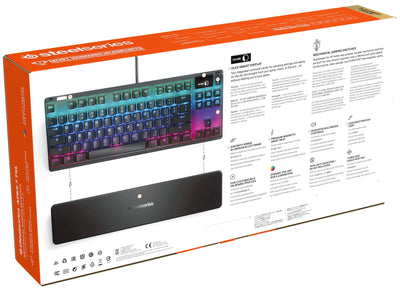 SteelSeries Apex 7 TKL - Mechanische Gaming-Tastatur – Kompakt (TKL) – OLED Smart Display – Rot Schalter – Deutsches (QWERTZ) Layout - Kompakt (TKL)