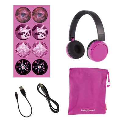 BuddyPhones PopTime, „Made for Amazon“, Pink (Altersklasse: 8-15 Jahre)
