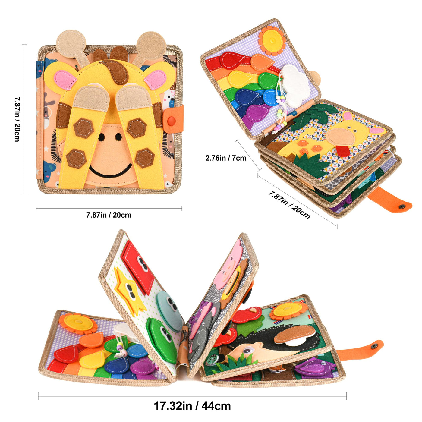 Quiet Book 2 Jahre,Stille Buch aus Weichem Filz für frühe Bildung,Feinmotorik,Busy Board Montessori Spielzeug Ab 2 3 4 5 6 Jahre Junge Mädchen Geschenk Activity Board Baby Sensorik Spielzeug