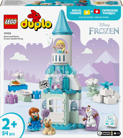 LEGO DUPLO │ Disney Annas und Elsas Party im Eispalast - Frozen Spielzeug mit ELSA Figur, Lichtstein & Zubehör - Kleinkinder Motorikspielzeug ab 2 Jahren - Minifiguren für Mädchen und Jungen - 10455