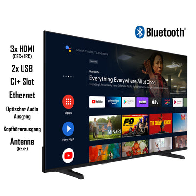 JVC LT-50VA3355 50 Zoll Fernseher/Android Smart TV (4K Ultra HD, HDR Dolby Vision, Triple-Tuner, Bluetooth, Dolby Atmos) [2023], Schwarz