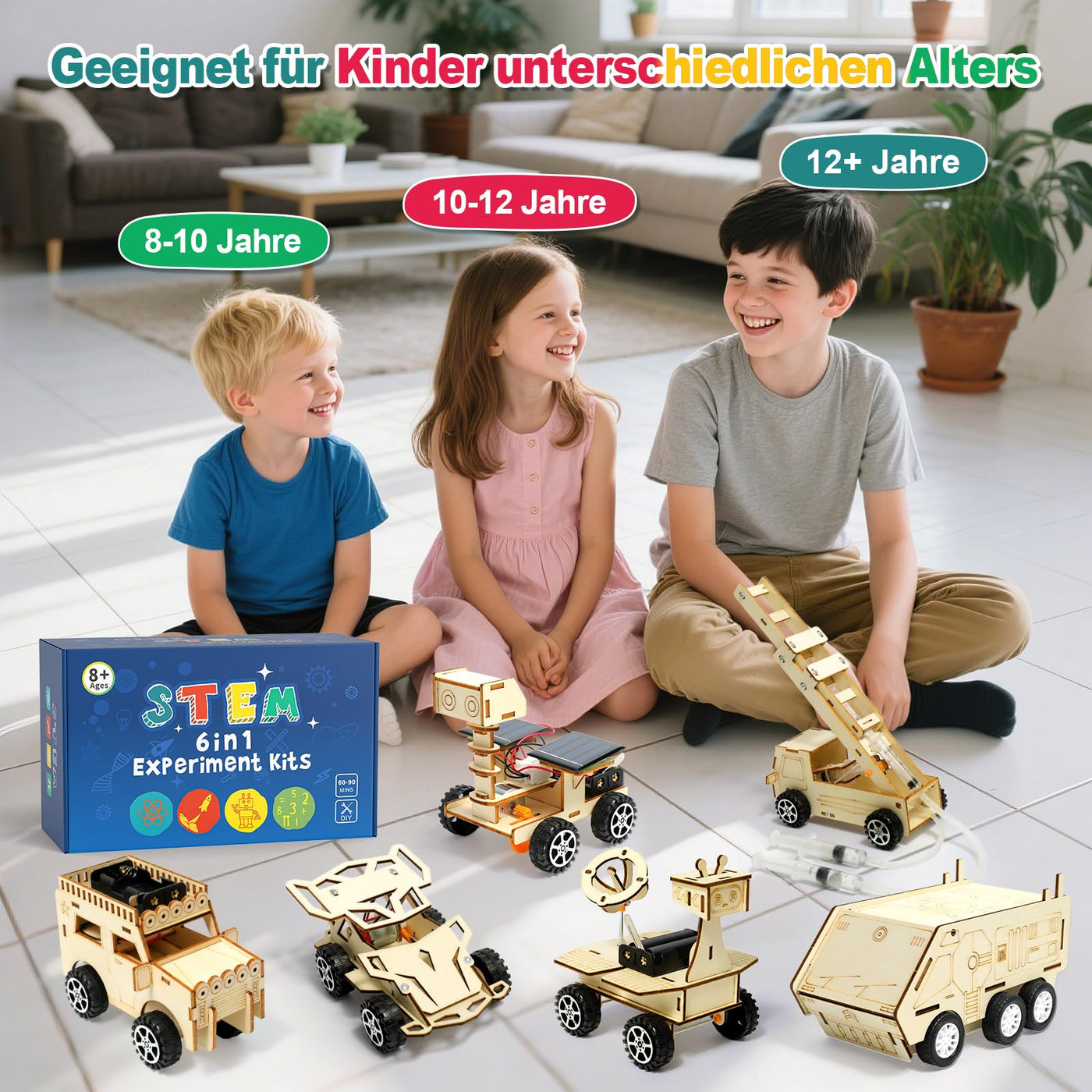 Experimente für Kinder ab 8 9 10 11 12, Auto Elektronik Baukasten, Experimentierkasten, Elektro Baukasten, Holz Auto Bausatz Kinder Spielzeug Geschenke ab 8-14 Jahre Jungen