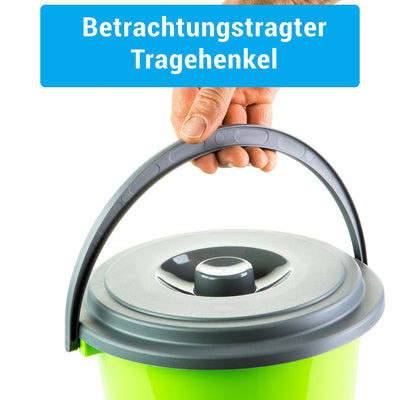 2friends Eimer mit Deckel Putzeimer 10 Liter 3 Stück Kunststoff Lebensmittelecht 3-farbig Sortiert, Made in Europe, Model Nico