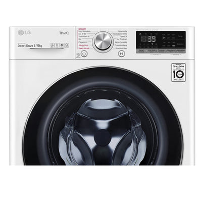 LG Electronics V7WD96H1A Waschtrockner mit AI DD | 9 kg Waschen | 6 kg Trocknen | 1400 U/Min | Steam | TurboWash 360° | Neue Wohlfühl-Trommel | Wi-Fi-Funktion | Weiß