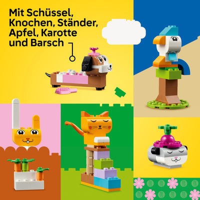 LEGO Classic Kreative Tiere - Spielzeugtiere zum Bauen und Spielen - Lernspielzeug mit Hund, Katze, Hase, Hamster & Vogel - Spielset als Kinder Geschenk für Mädchen und Jungen ab 5 Jahren - 11034