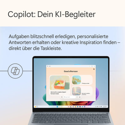 Microsoft Surface Laptop | Copilot+ PC | 13” LCD Touchscreen | Snapdragon® X Plus | 16GB RAM | 512GB Speicher | Neuestes Modell | Ozean
