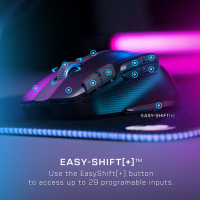 Turtle Beach Kone XP Air – Kabellose, anpassbare und ergonomische RGB-Gaming-Maus, Bluetooth, optischer Sensor 19K DPI, bis zu 100-Stunden-Akku und Ladestation - Schwarz