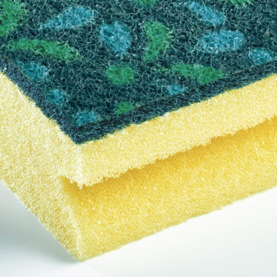 Spontex Reinigungsschwamm Mosaik, Scheuerschwamm mit Anti-Fussel-Technologie und praktischer Griffleiste, Farbe nicht frei wählbar, 3er Pack