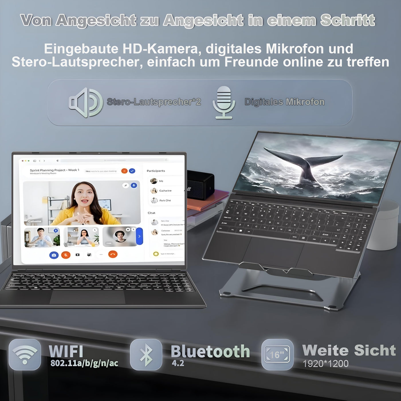 2025 Gaming Laptop 16 Zoll Win11 12+512GB SSD Unterstützung 2TB(HDD-2TB) 1920x1200 Notebook 4-Core Celeron N5095 (bis 2.9GHz) Laptop mit Nummerntastatur WiFi Mini HDMI Deutscher Tastaturschutz-Schwarz