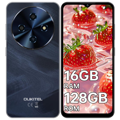 OUKITEL C5 Smartphone Ohne Vertrag, 16GB RAM+128GB ROM/1TB, 6.52" Bildschirm Handy Ohne Vertrag, 5000mAh Android Smartphone, 13MP Kamera Simlockfreie Handys, Dual 4G SIM/Face ID/OTG/3.5mm Jack