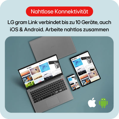 LG, 15,6 Zoll, gramBook, LG Notebook, 39.6cm, Intel i5, 16GB DDR4, 512GB Dual SSD, Garantie 24 Monate, 1920 x 1080, HD Audio mit Dolby Atmos, 15U50T-G.AA56G