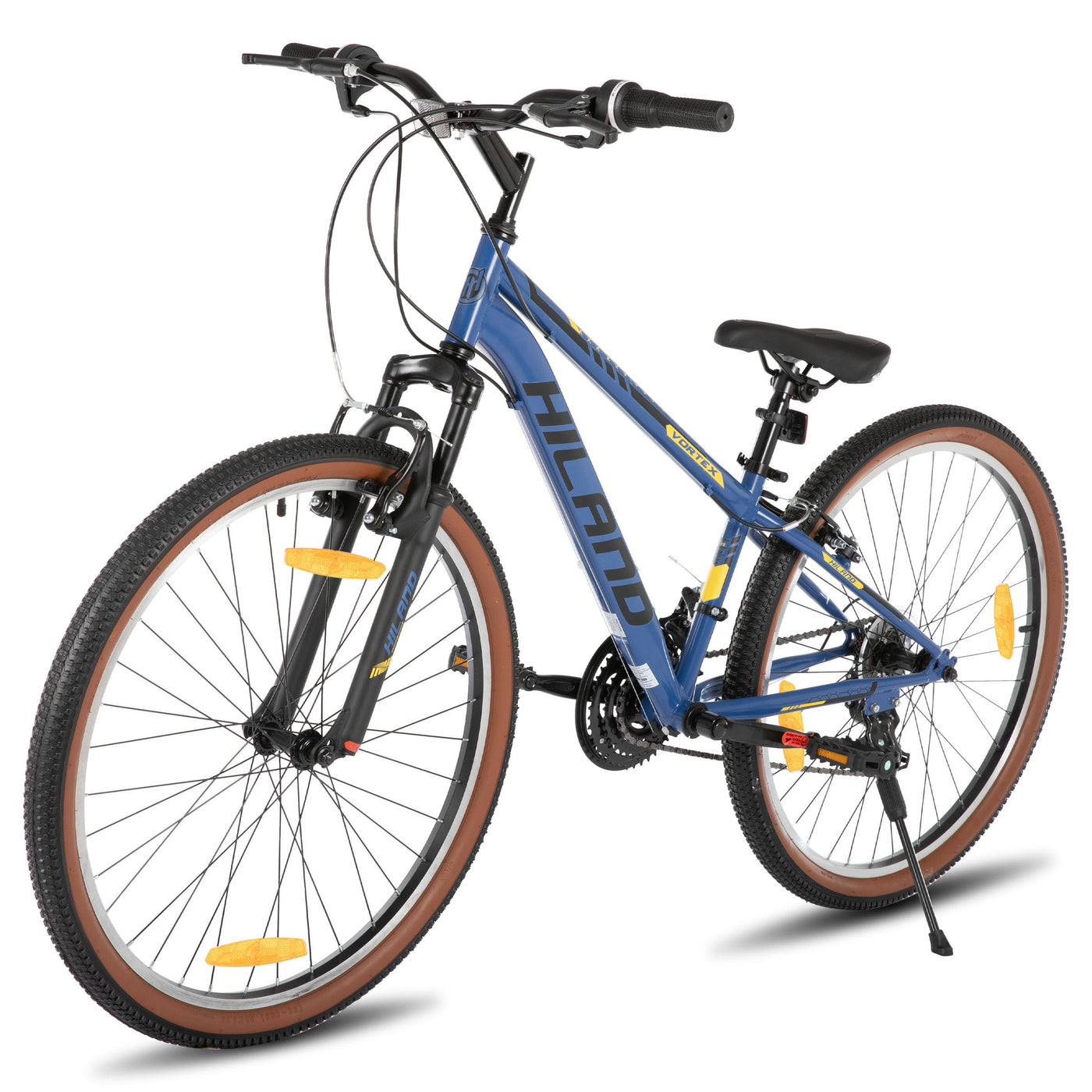 HILAND 26 Zoll Mountainbike für Herren und Damen, 21 Gänge Mountainbike, hochfester Stahlrahmen, V-Bremse, Hardtail MTB für Erwachsene, Blau