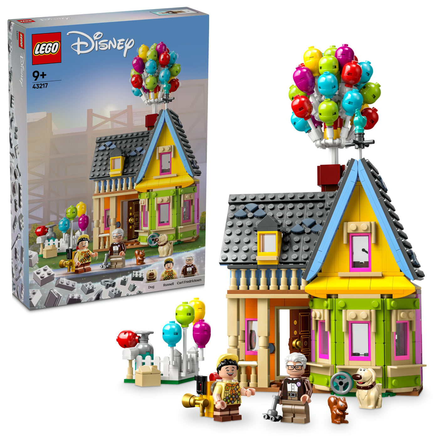 LEGO | Disney and Pixar Carls Haus aus „Oben“, baubares Spielzeug mit Luftballons, Carl, Russell und Dug-Figuren, ikonische Geschenkidee für Mädchen und Jungen 43217